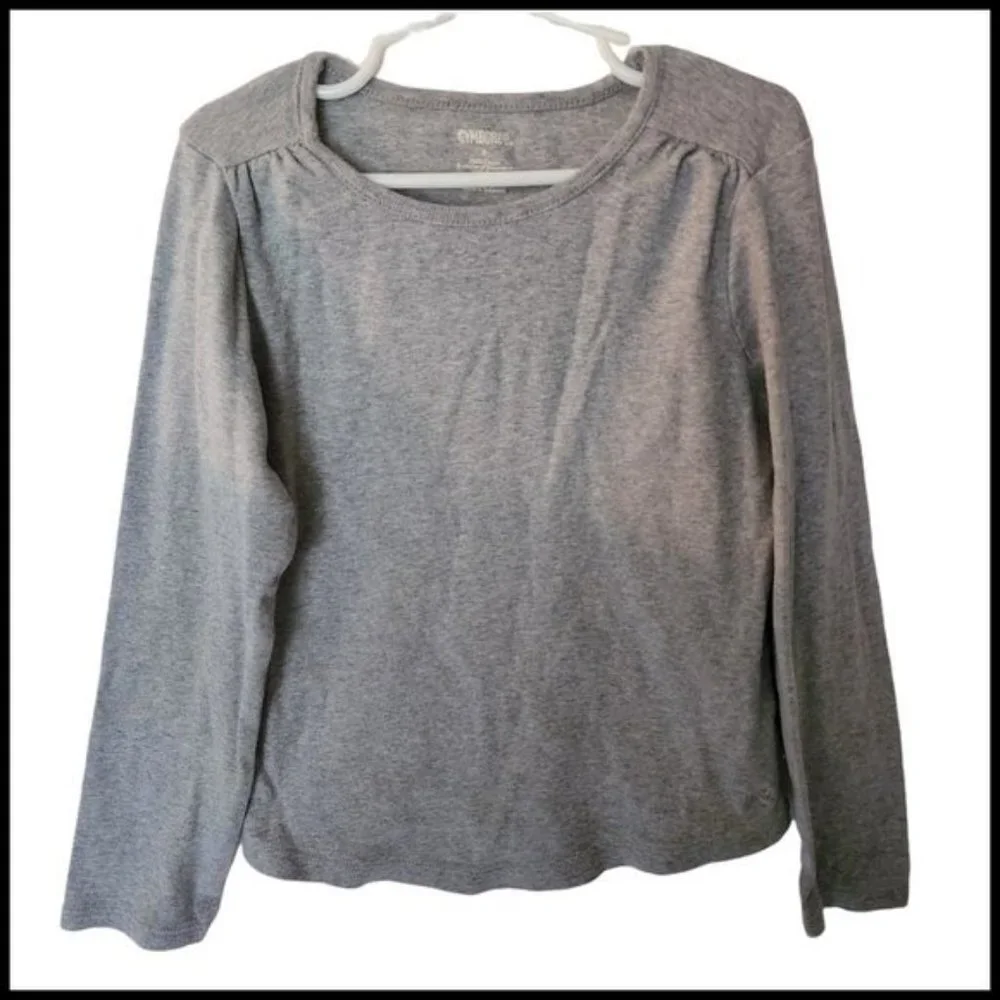 Gymboree Basic Gray Long sleeve‎ Tee Top size 8 Years Girls Kids